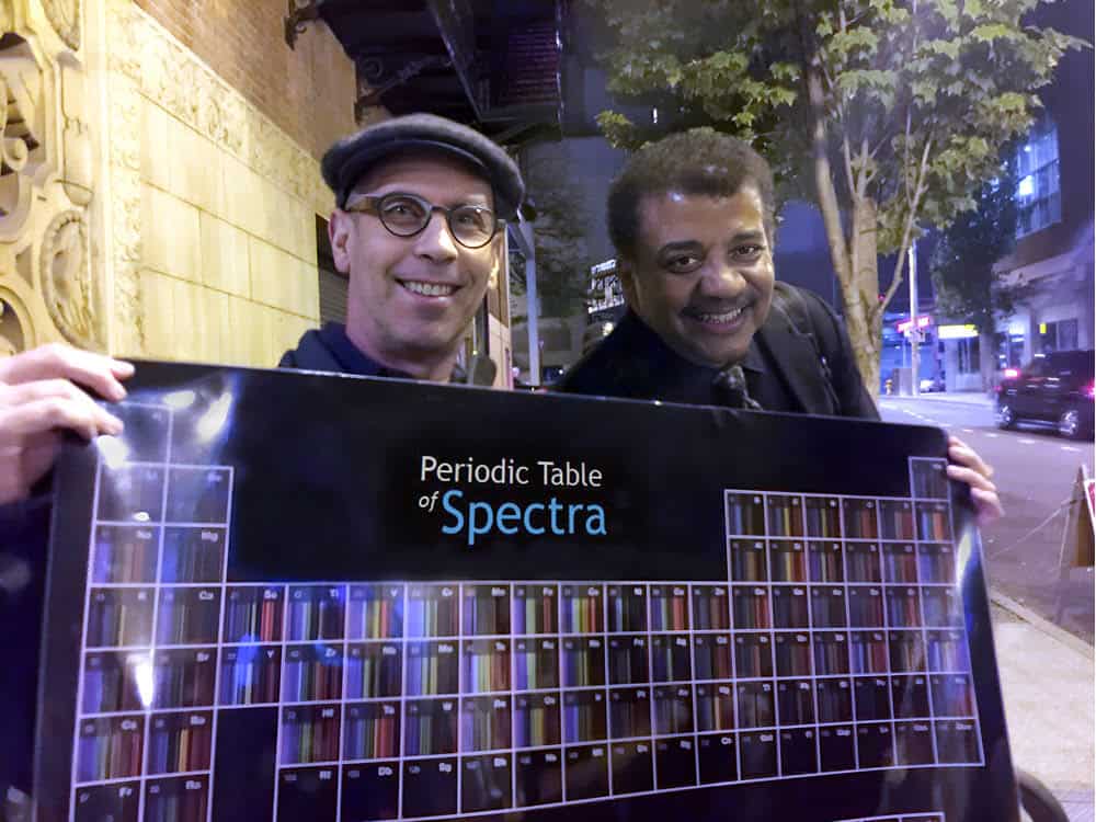 Neil deGrasse Tyson with Periodic Table of Spectra